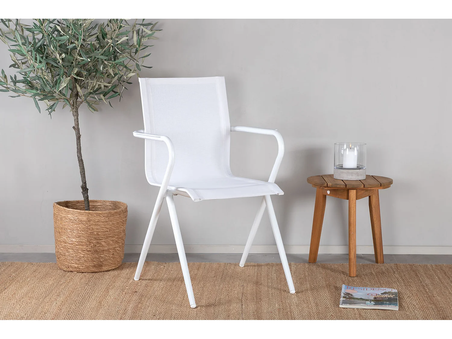 Alina Chaise de jardin empilable, blanc.