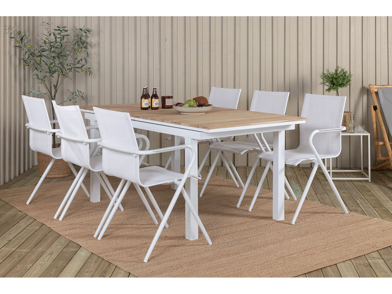 Alina Chaise de jardin empilable, blanc.