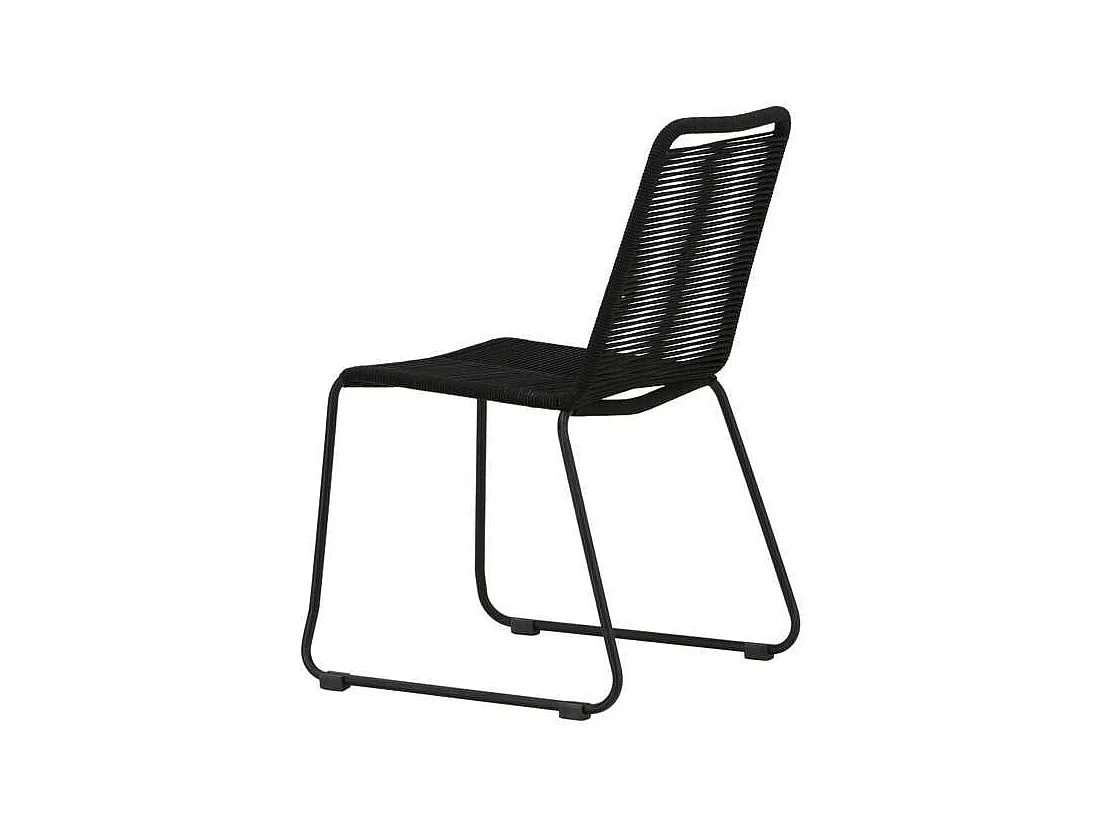 Lindos tuinstoel stapelbaar zwart.