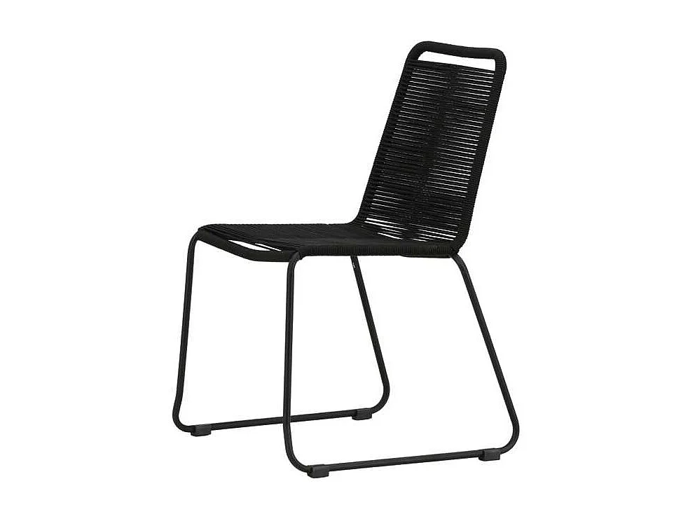 Lindos tuinstoel stapelbaar zwart.