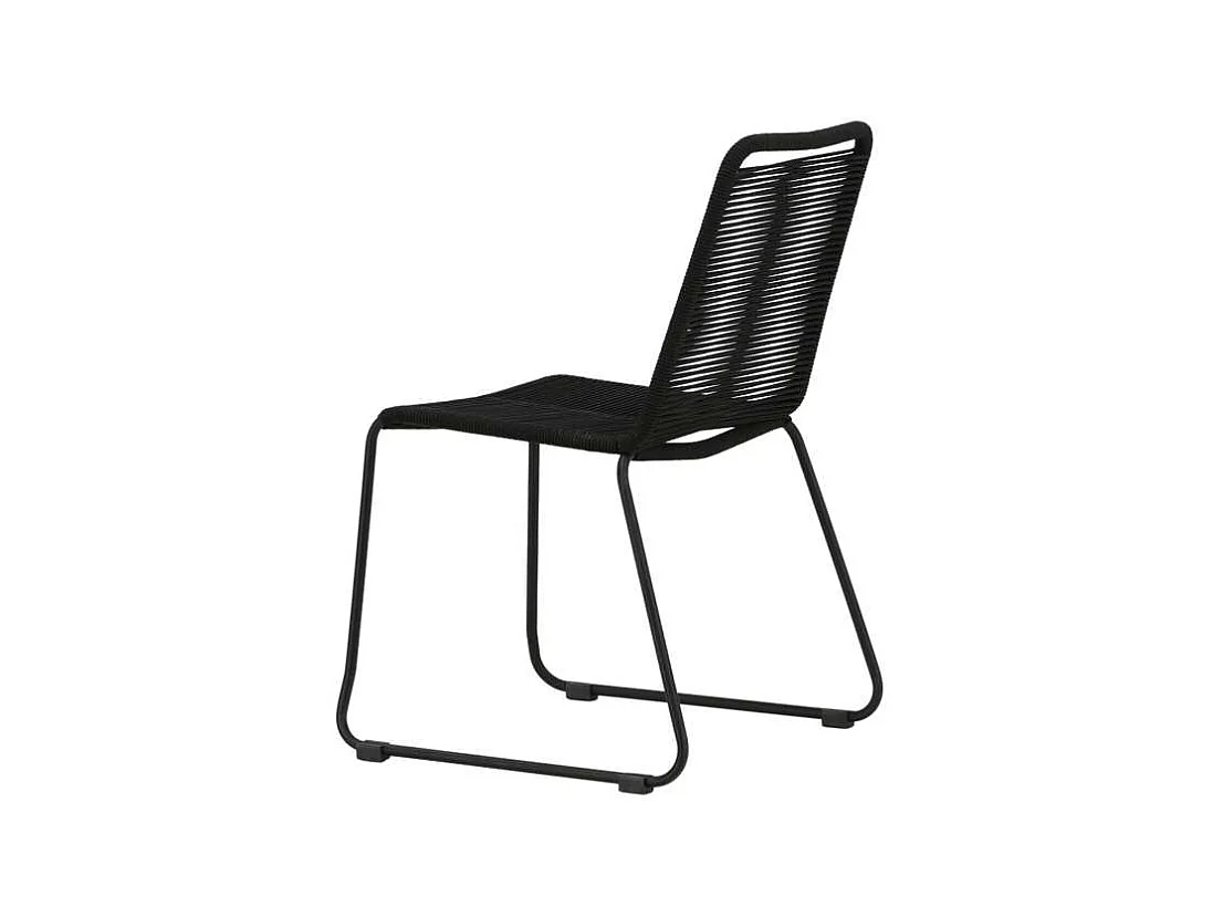 Lindos Chaise de jardin empilable, noir.