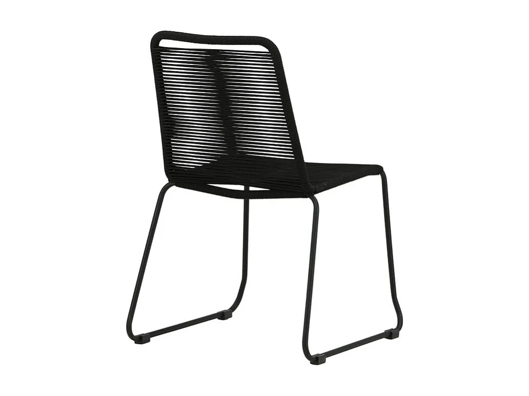 Lindos tuinstoel stapelbaar zwart.