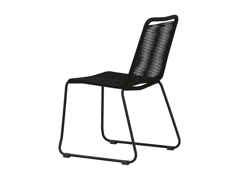 Lindos Chaise de jardin empilable, noir.