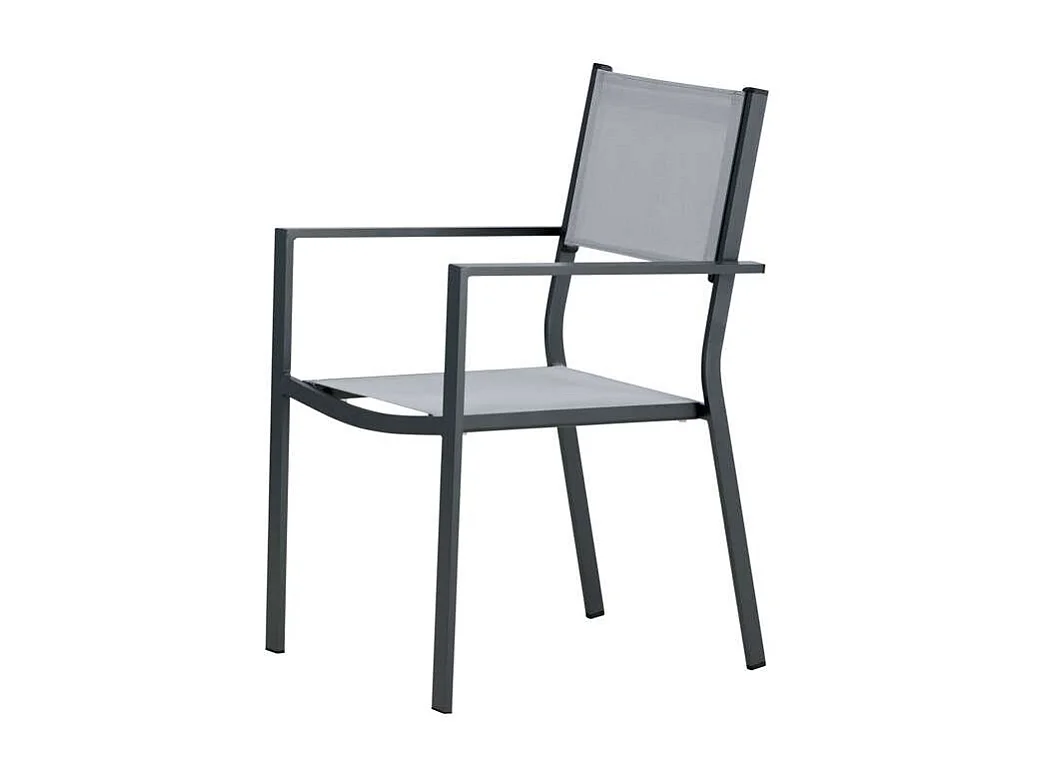 Copacabana Gartenstuhl stapelbar grau, schwarz.