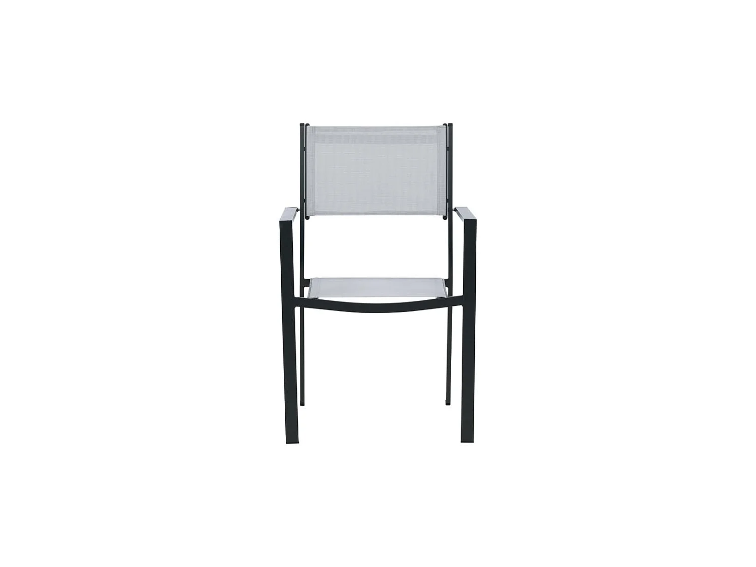 Copacabana tuinstoel stapelbaar grijs, zwart.