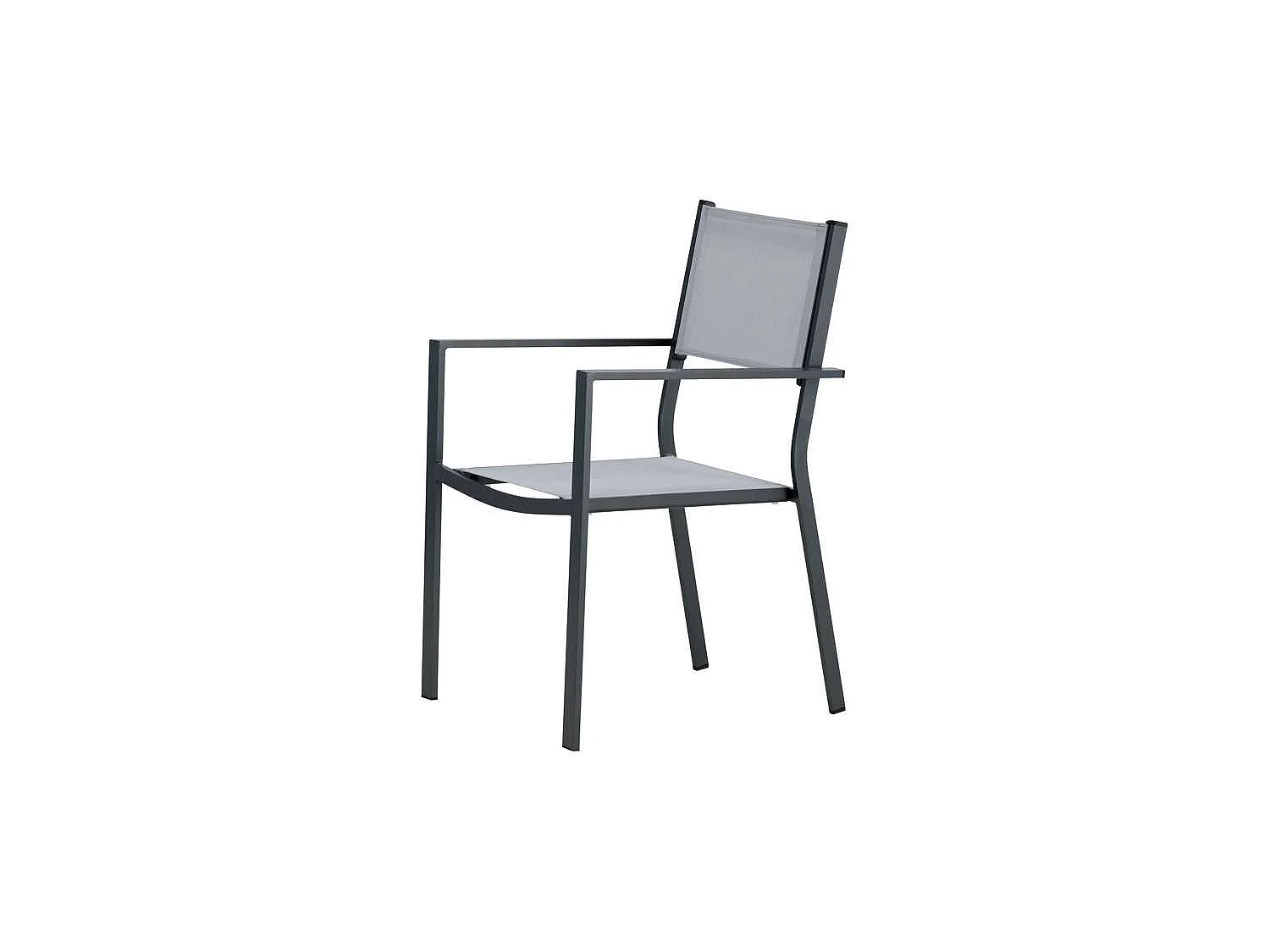 Copacabana tuinstoel stapelbaar grijs, zwart.