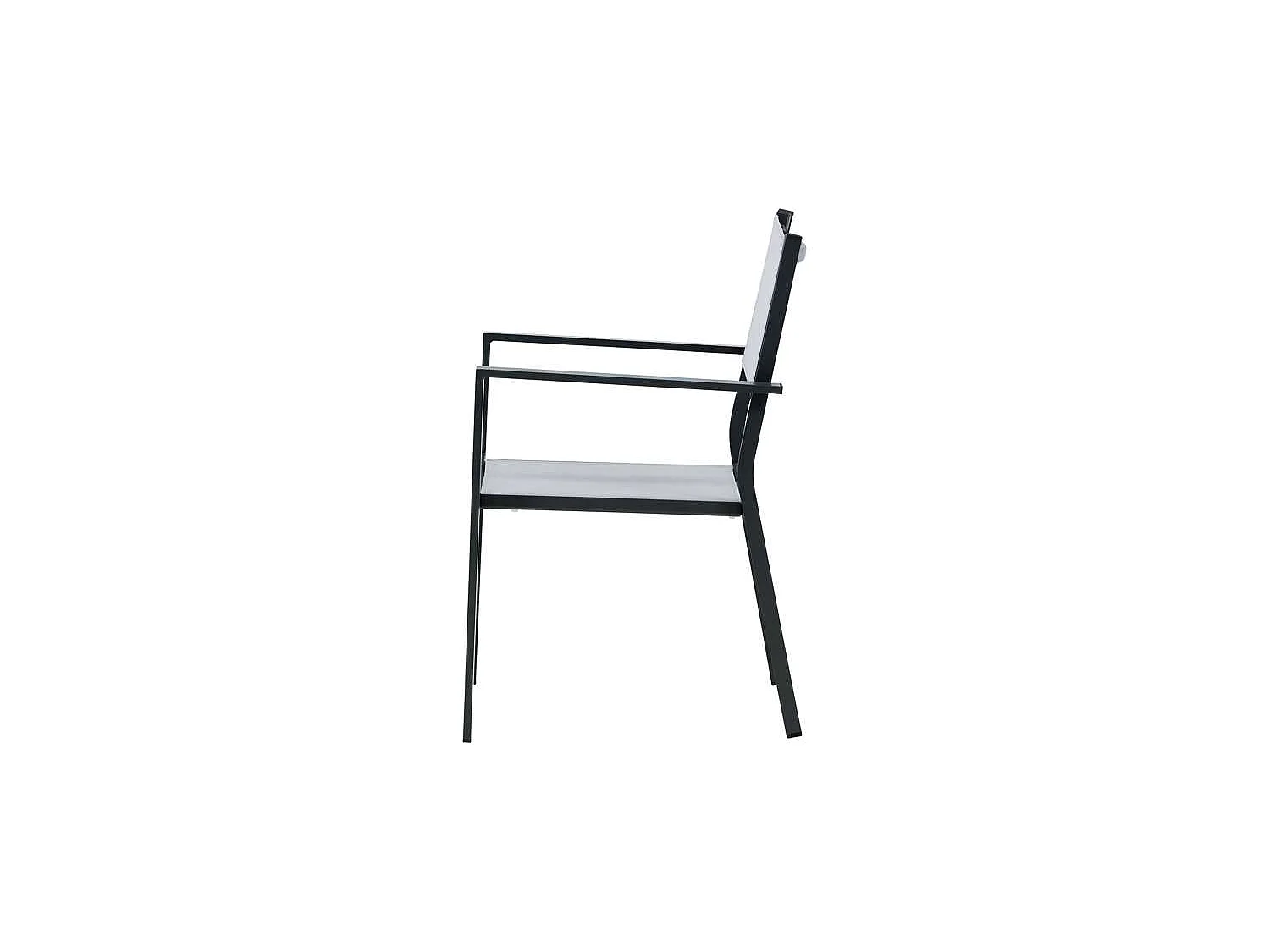 Copacabana tuinstoel stapelbaar grijs, zwart.