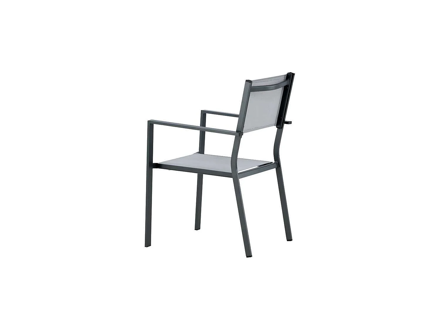 Copacabana tuinstoel stapelbaar grijs, zwart.