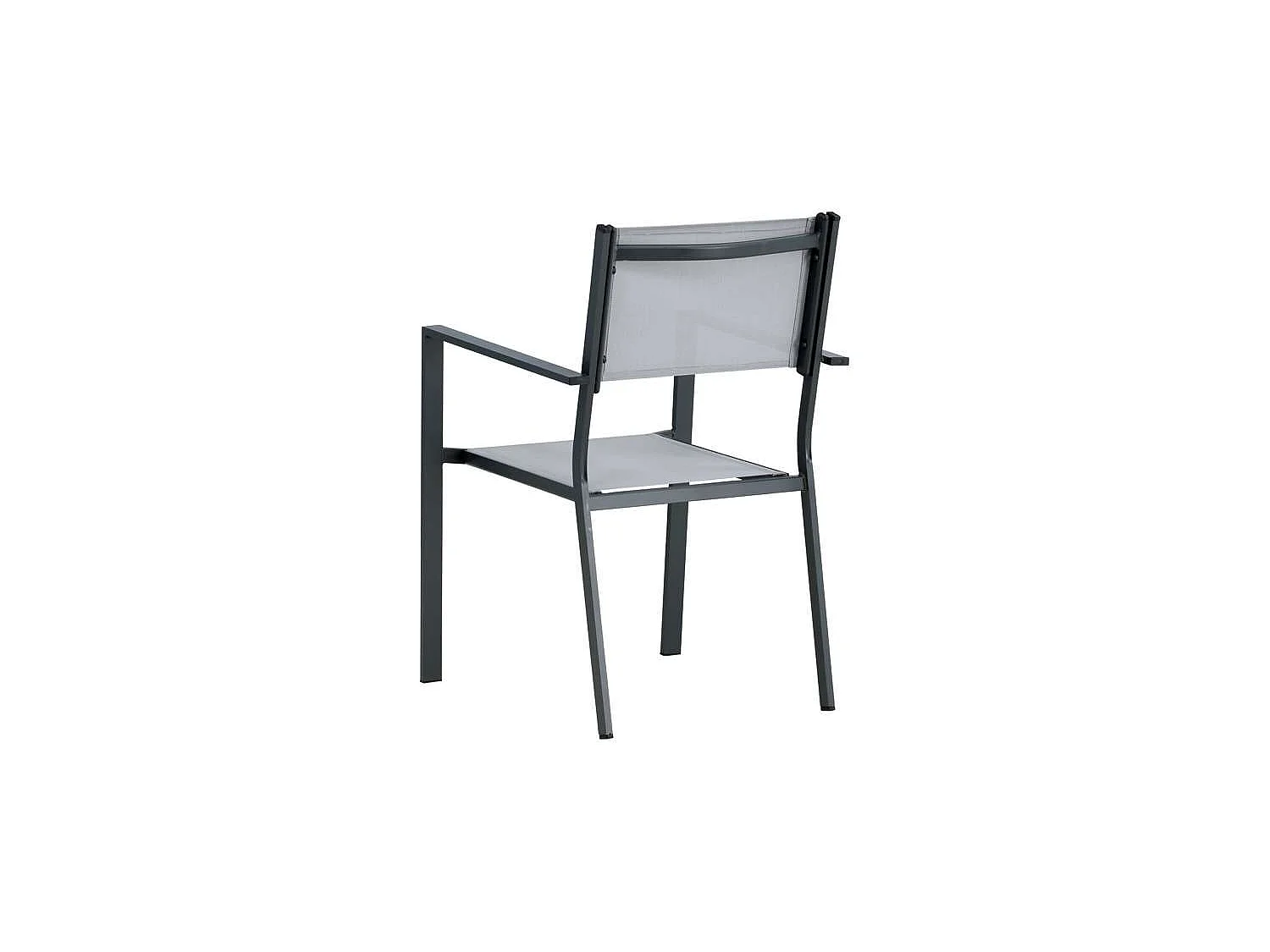 Copacabana tuinstoel stapelbaar grijs, zwart.
