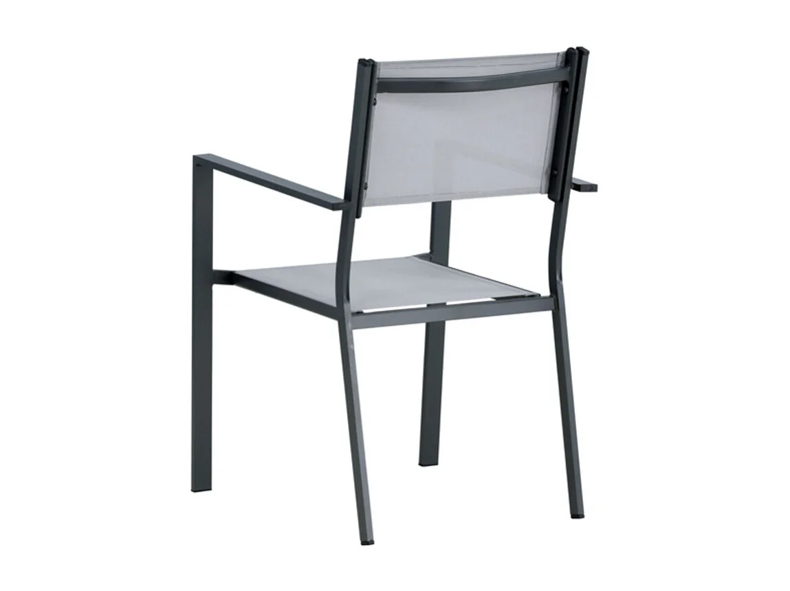 Copacabana tuinstoel stapelbaar grijs, zwart.