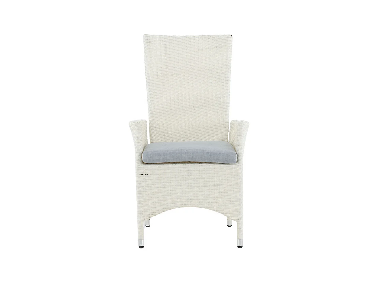 Padova Chaise de jardin avec accoudoirs, coussins inclus, réglable, blanc, gris.