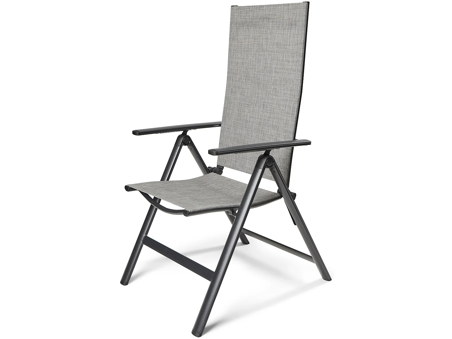 Keddy 2 x chaise de jardin, dossier réglable, 7 positions, mix noir/gris clair.