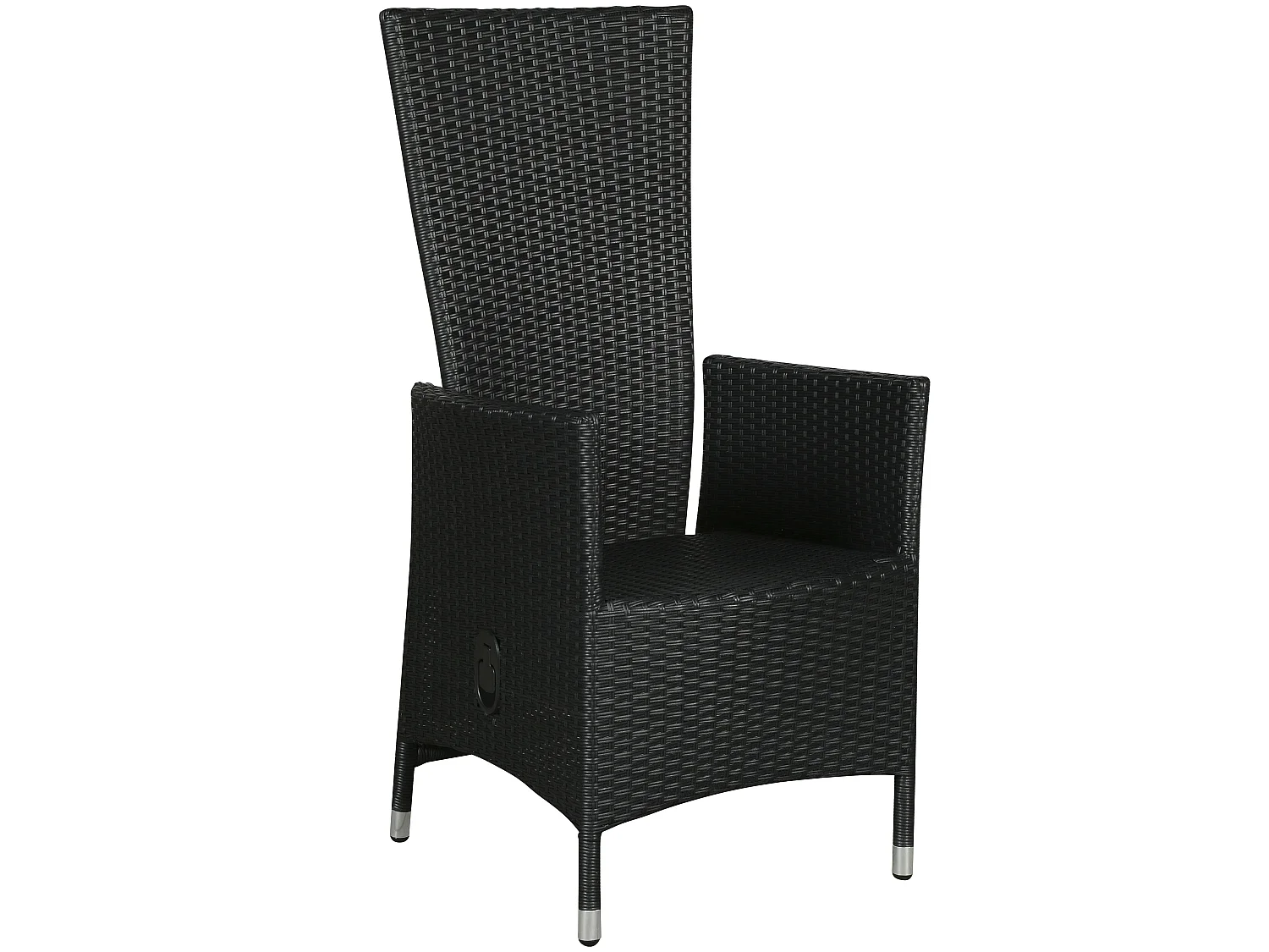 Joops 1 x chaise de jardin, avec poignée d'inclinaison et réglage continu du dossier, noir.