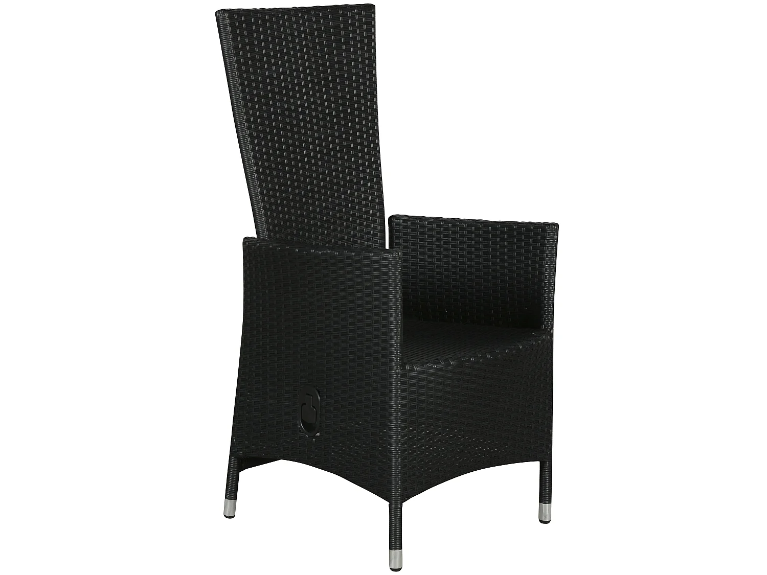 Joops 1 x chaise de jardin, avec poignée d'inclinaison et réglage continu du dossier, noir.