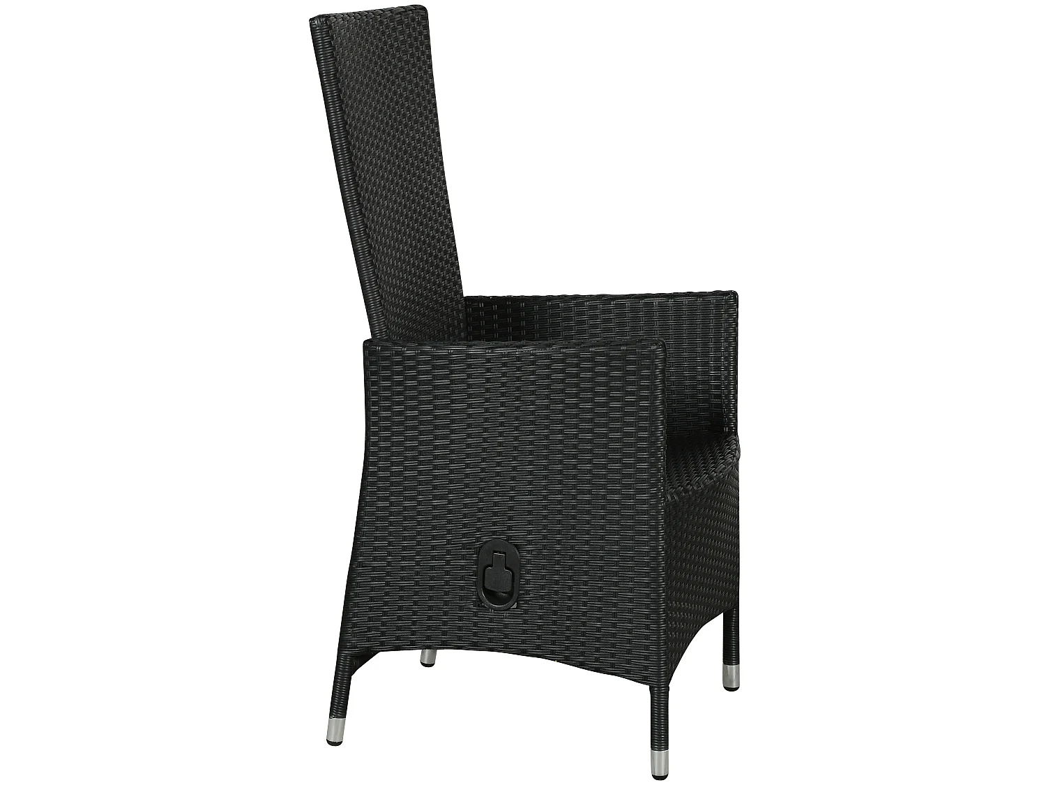 Joops 1 x chaise de jardin, avec poignée d'inclinaison et réglage continu du dossier, noir.