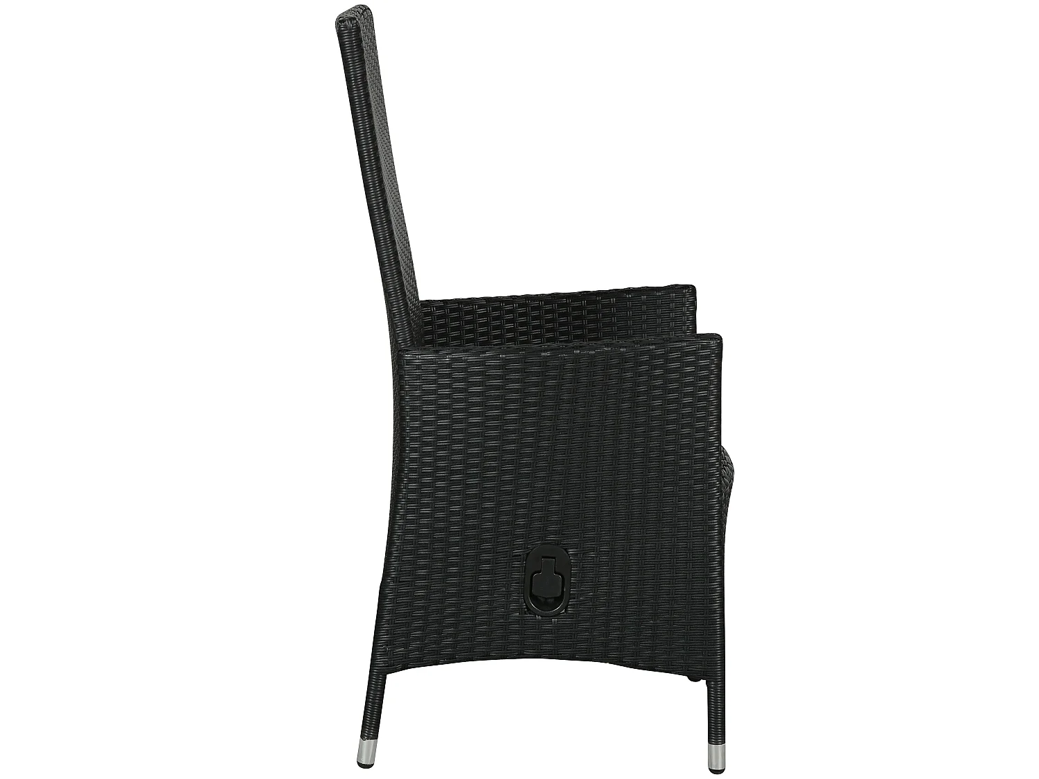 Joops 1 x chaise de jardin, avec poignée d'inclinaison et réglage continu du dossier, noir.