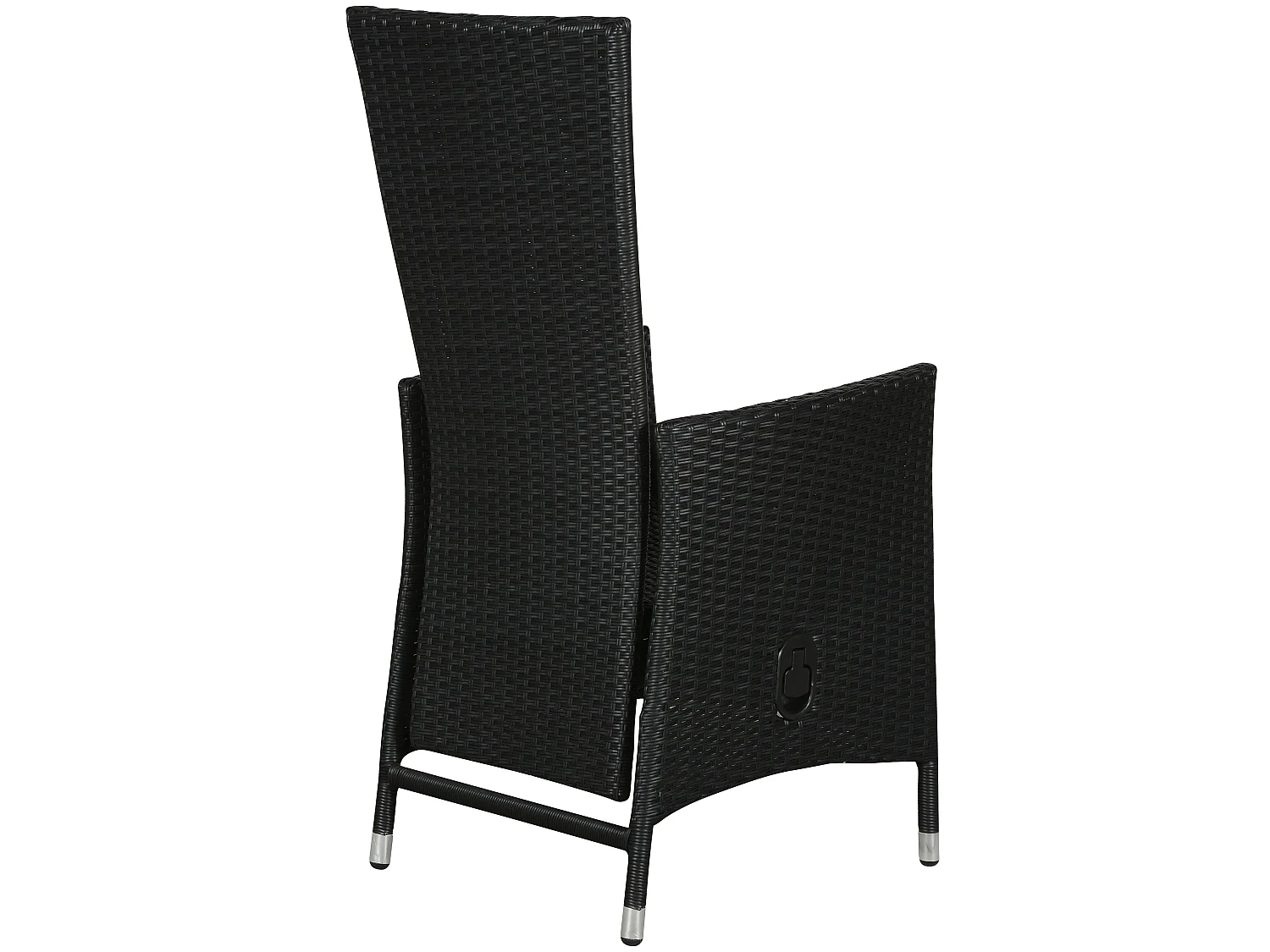 Joops 1 x chaise de jardin, avec poignée d'inclinaison et réglage continu du dossier, noir.