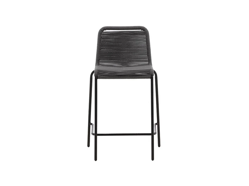 Lindos jardin tabouret de bar empilable gris foncé.