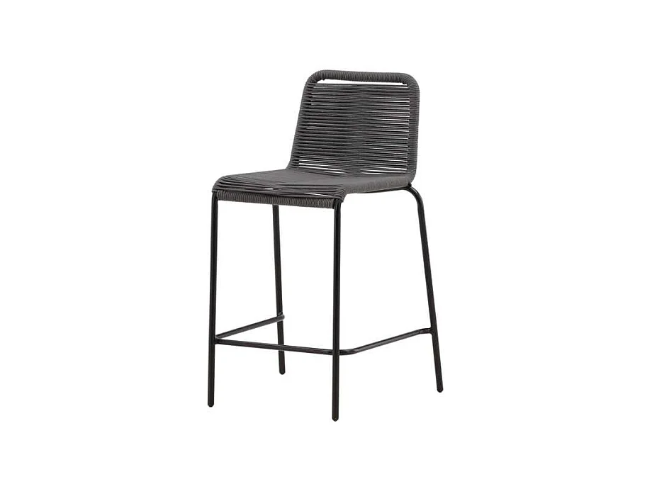 Lindos jardin tabouret de bar empilable gris foncé.