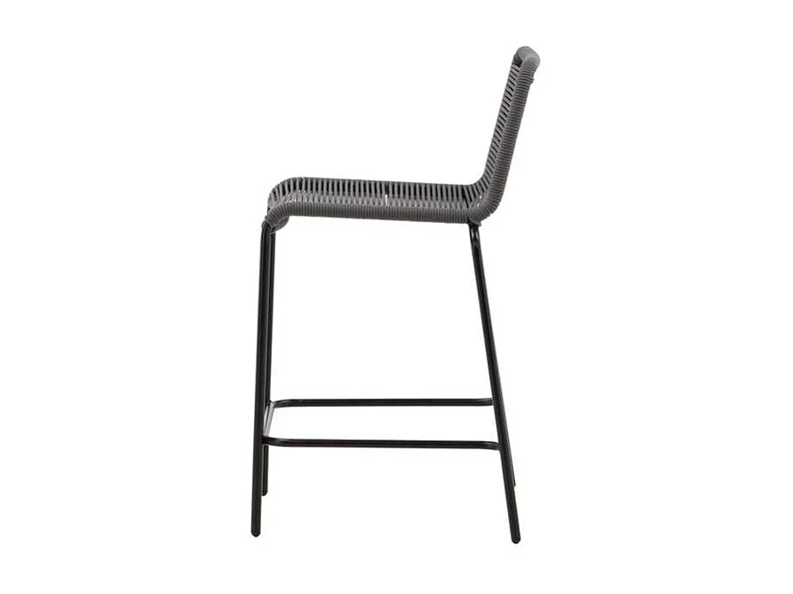 Lindos jardin tabouret de bar empilable gris foncé.