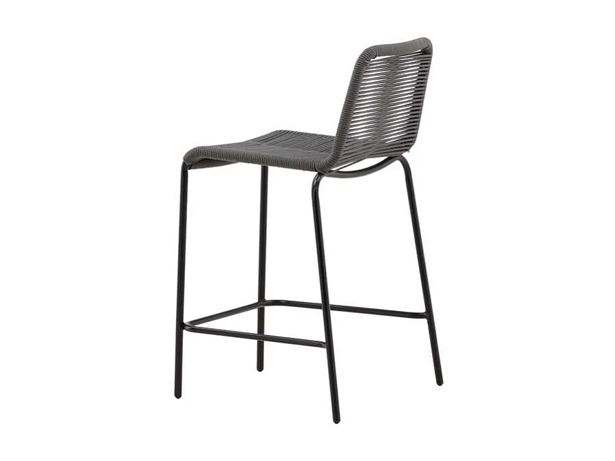 Lindos jardin tabouret de bar empilable gris foncé.