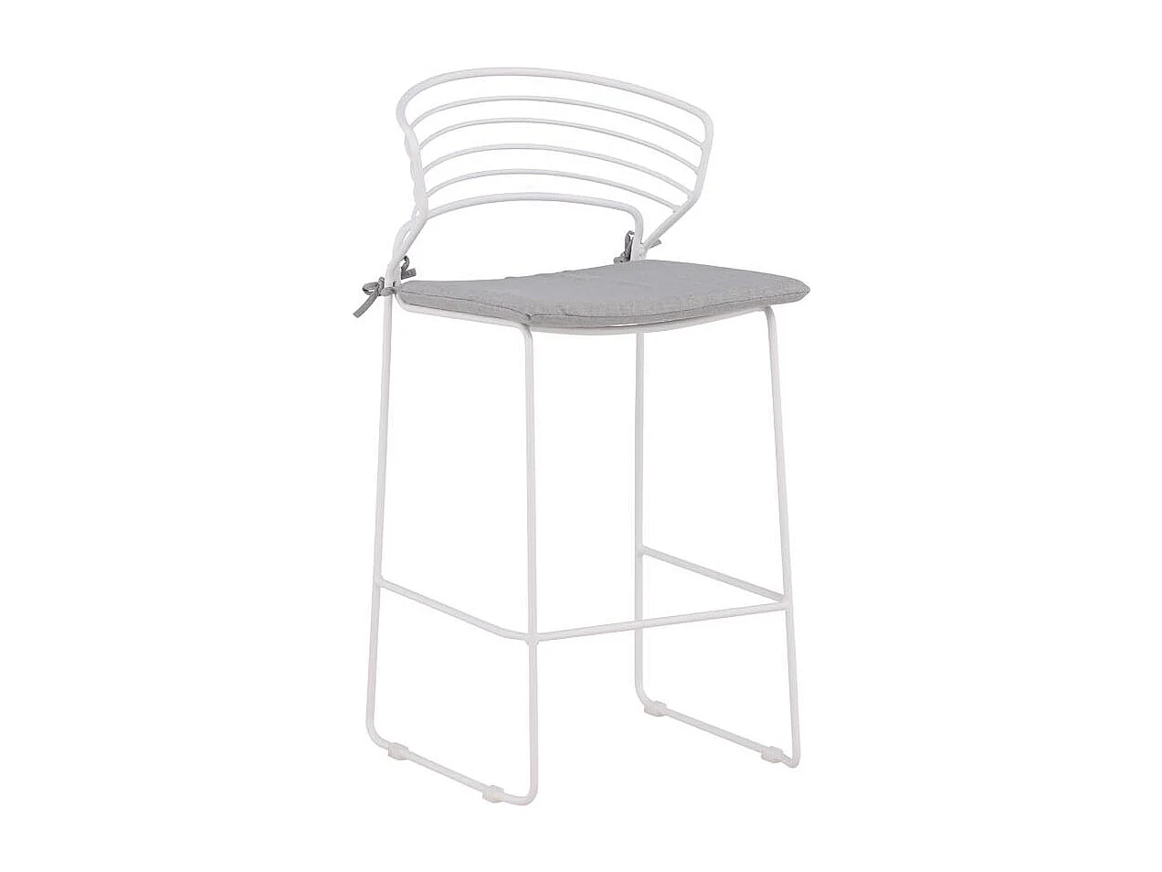 Milano jardin tabouret de bar avec coussin empilable blanc.