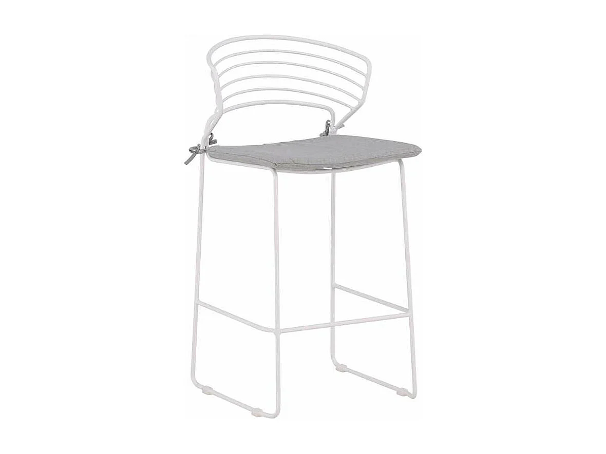 Milano jardin tabouret de bar avec coussin empilable blanc.