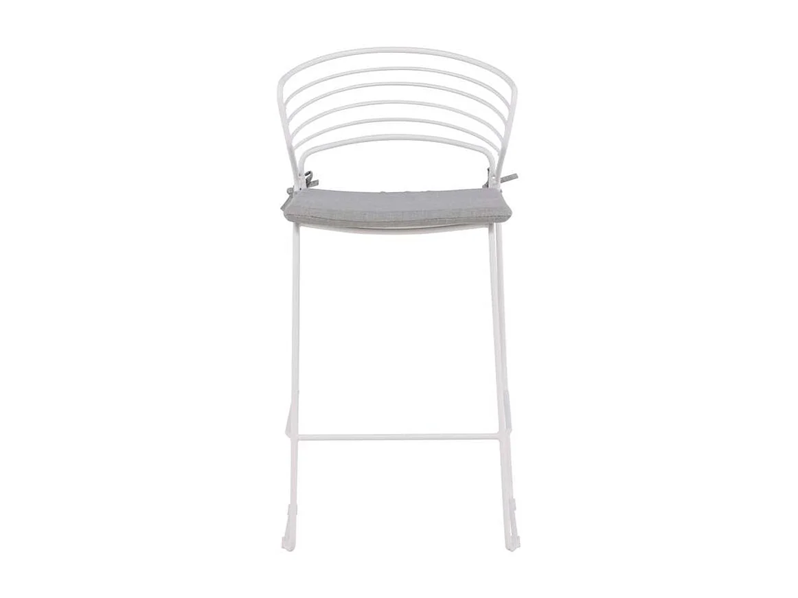 Milano jardin tabouret de bar avec coussin empilable blanc.