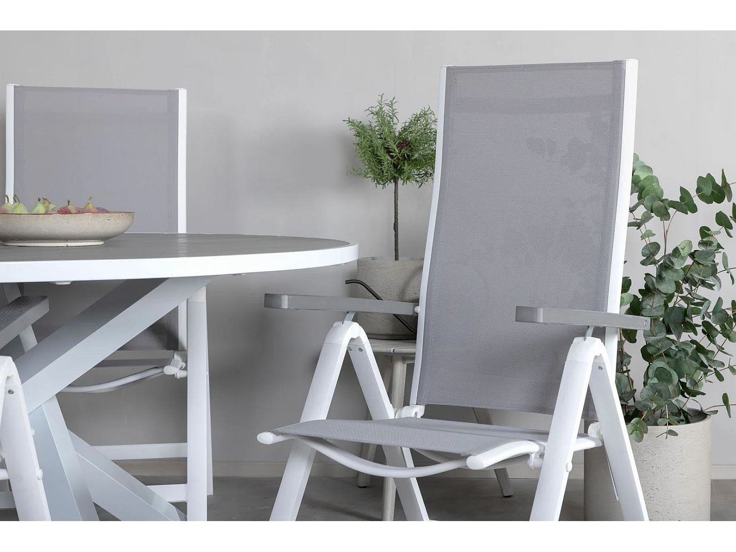 Albany Chaise de jardin réglable, gris.