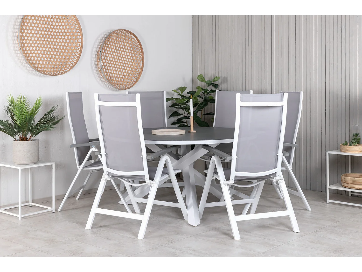 Albany Gartenstuhl einstellbar grau.