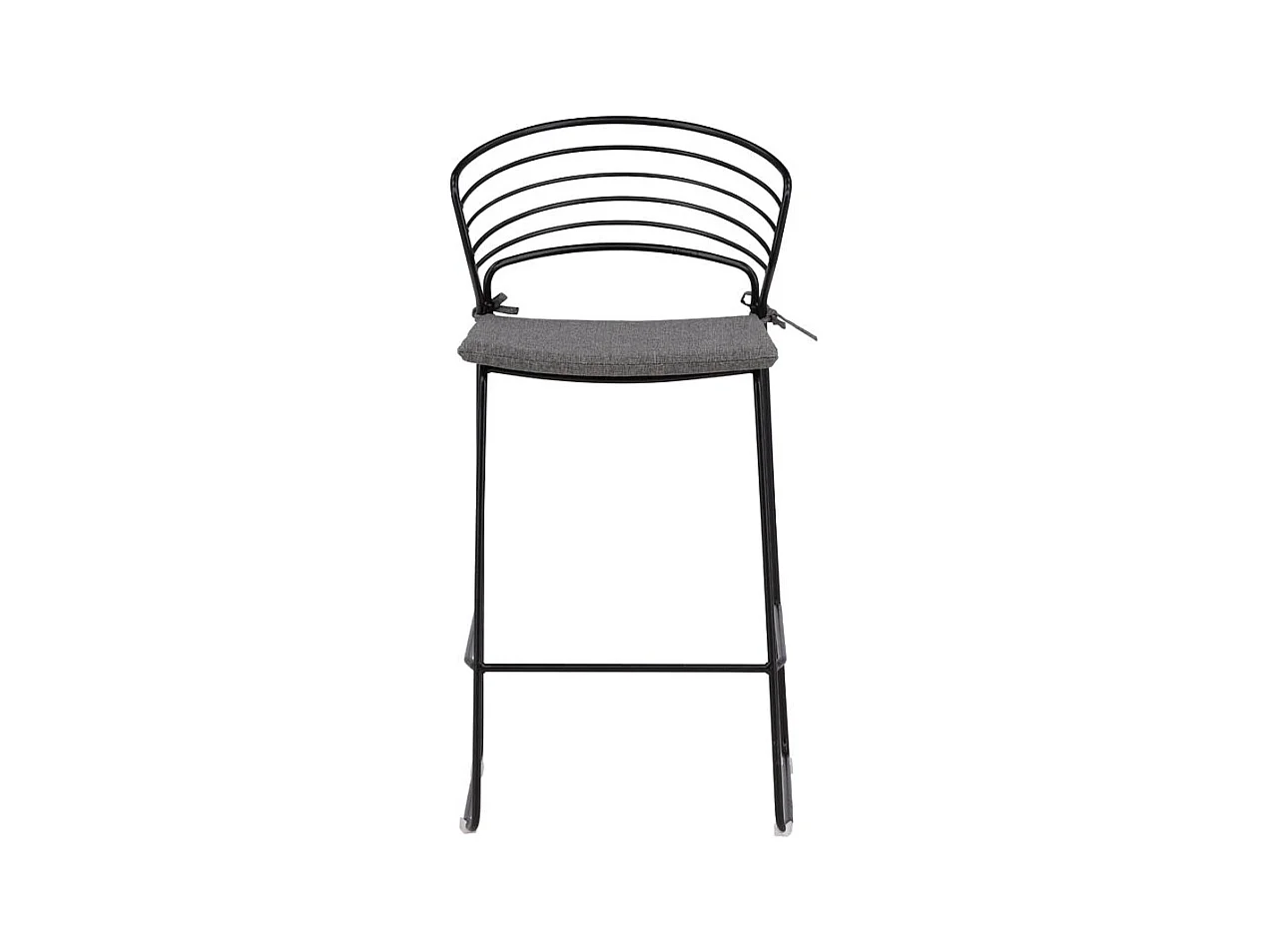 Milano jardin tabouret de bar avec coussin empilable noir.