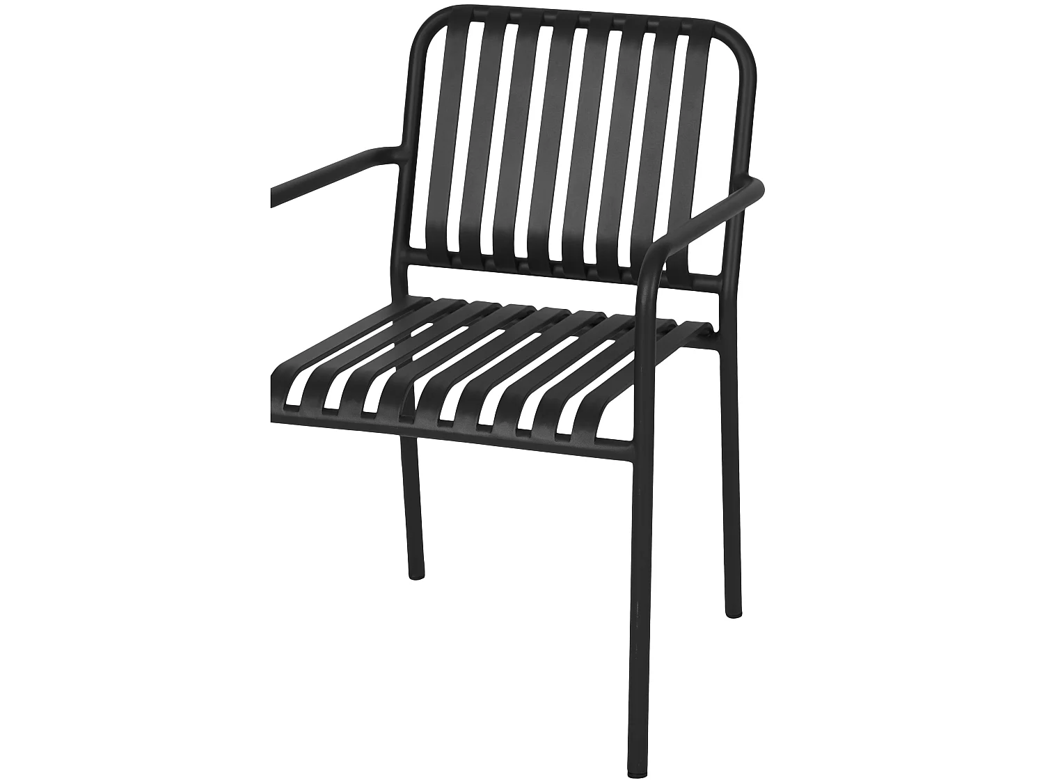 Stella Chaise de jardin empilable, noir.