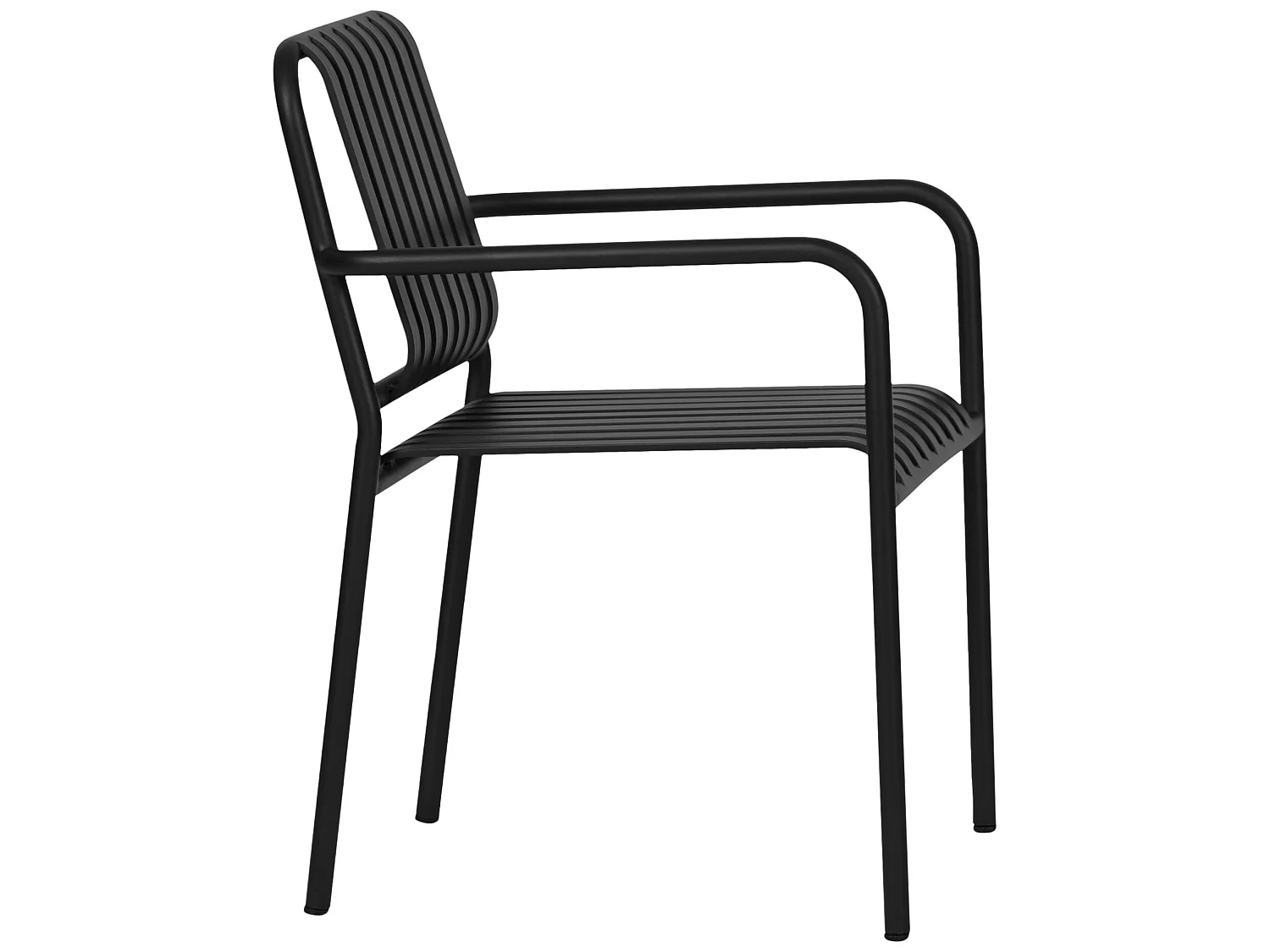 Stella Chaise de jardin empilable, noir.