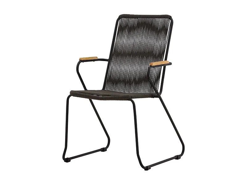 Bois chaise de jardin empilable noir.