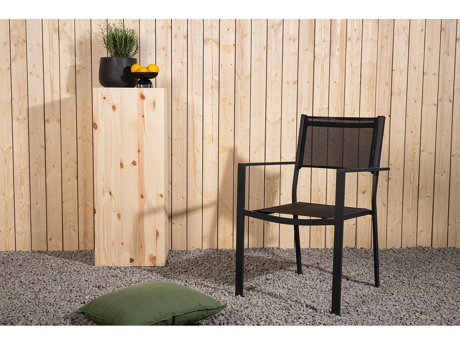 Copacabana tuinstoel stapelbaar zwart.