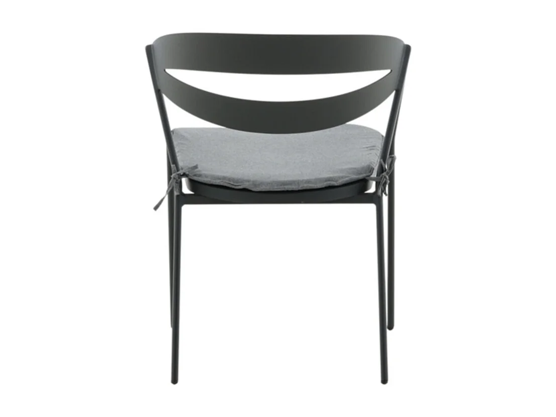 Slit tuinstoel incl. kussen, stapelbaar zwart.