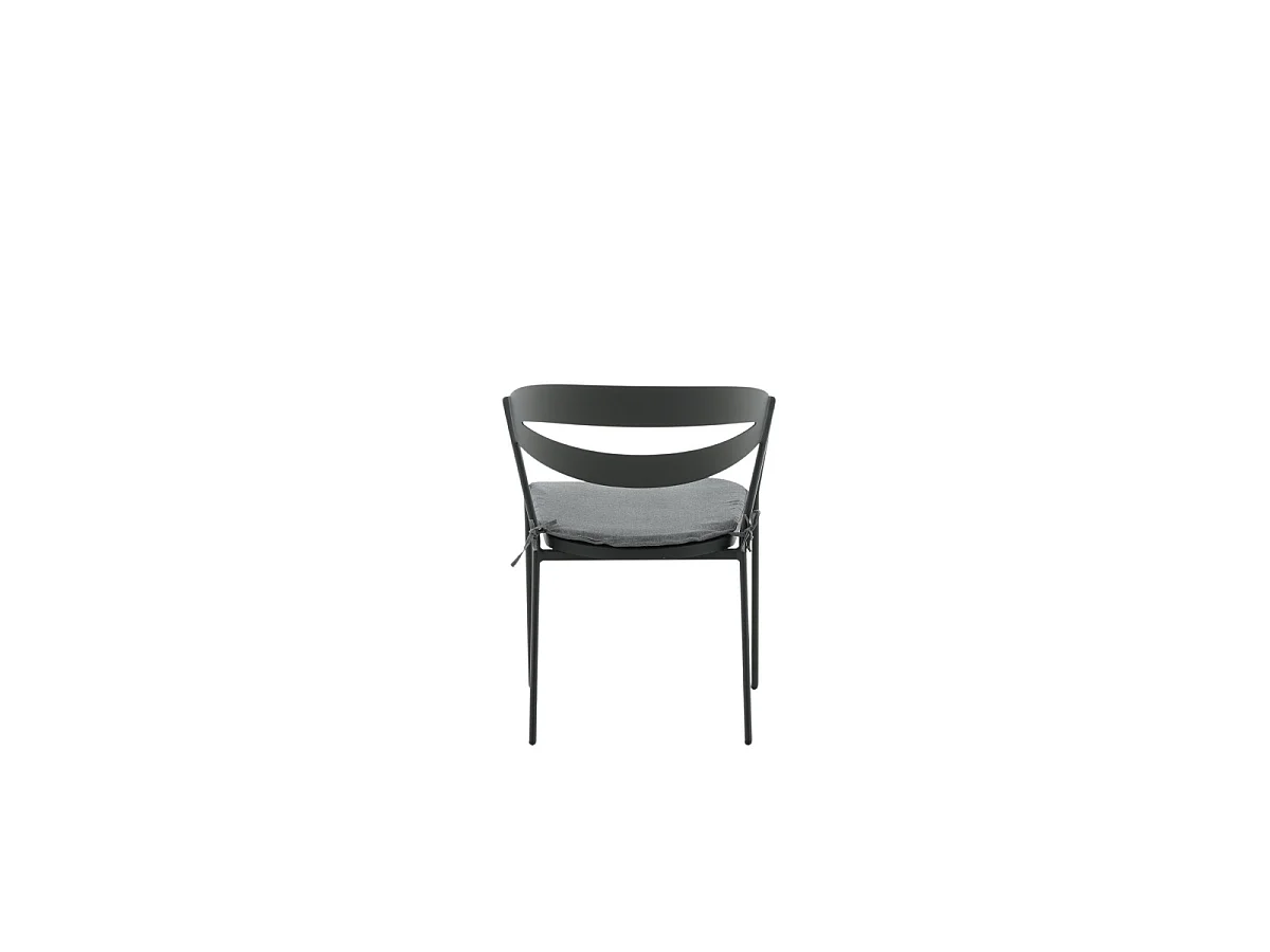 Slit tuinstoel incl. kussen, stapelbaar zwart.