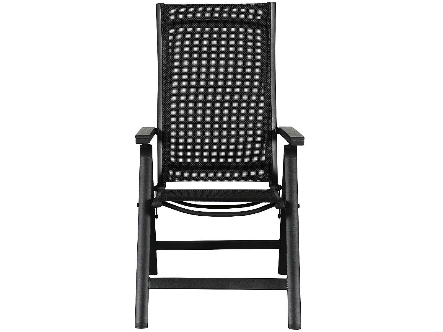 Kenny 1 x chaise de jardin, dossier réglable, 6 positions, noir/noir.