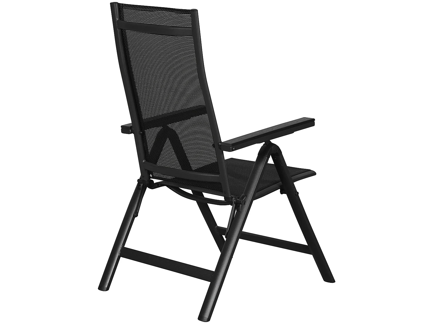 Kenny 1 x chaise de jardin, dossier réglable, 6 positions, noir/noir.