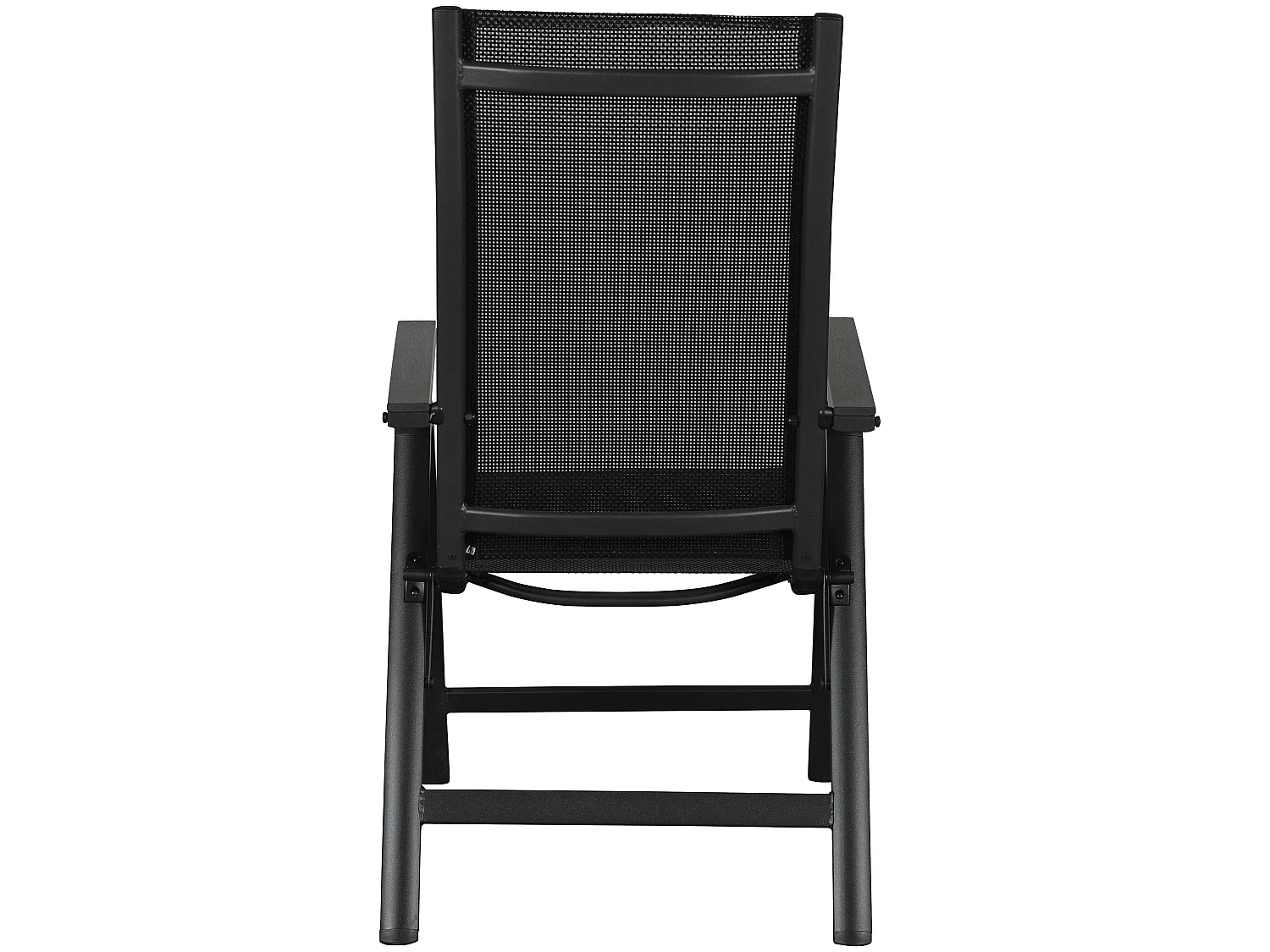 Kenny 1 x chaise de jardin, dossier réglable, 6 positions, noir/noir.