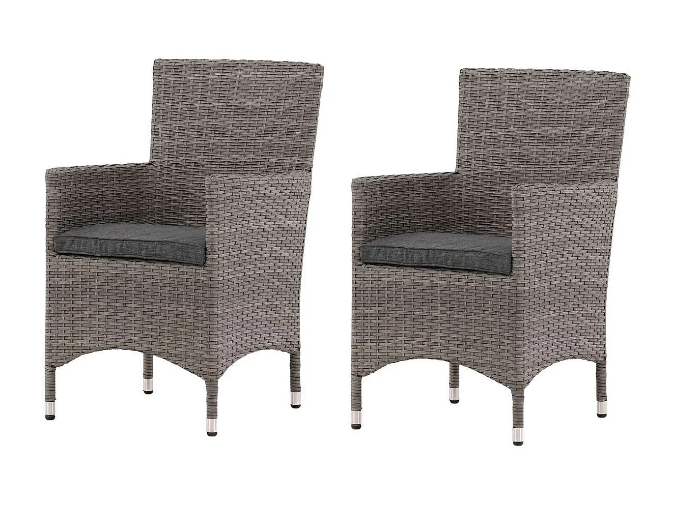 Malin Chaise de jardin avec accoudoirs, support d'assise inclus, empilable, gris.