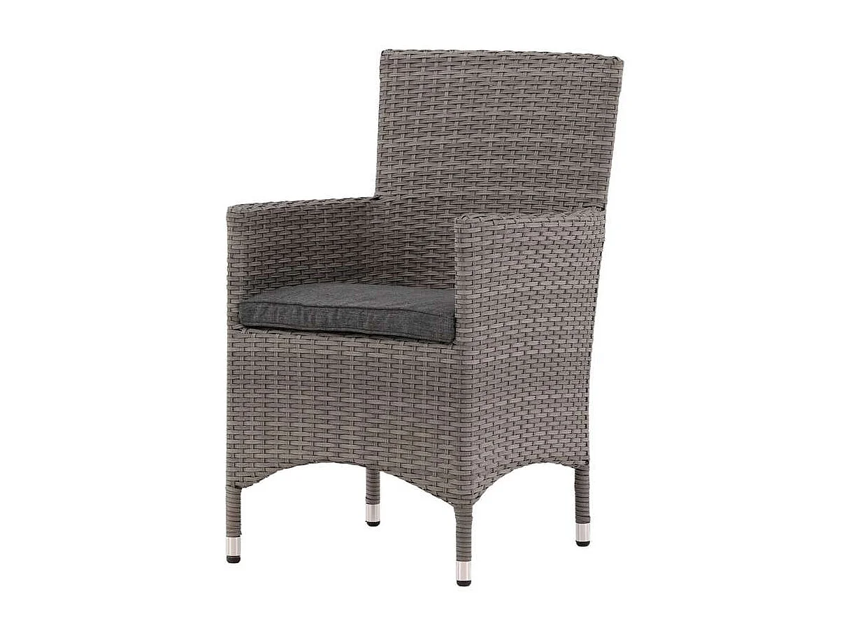 Malin Chaise de jardin avec accoudoirs, support d'assise inclus, empilable, gris.