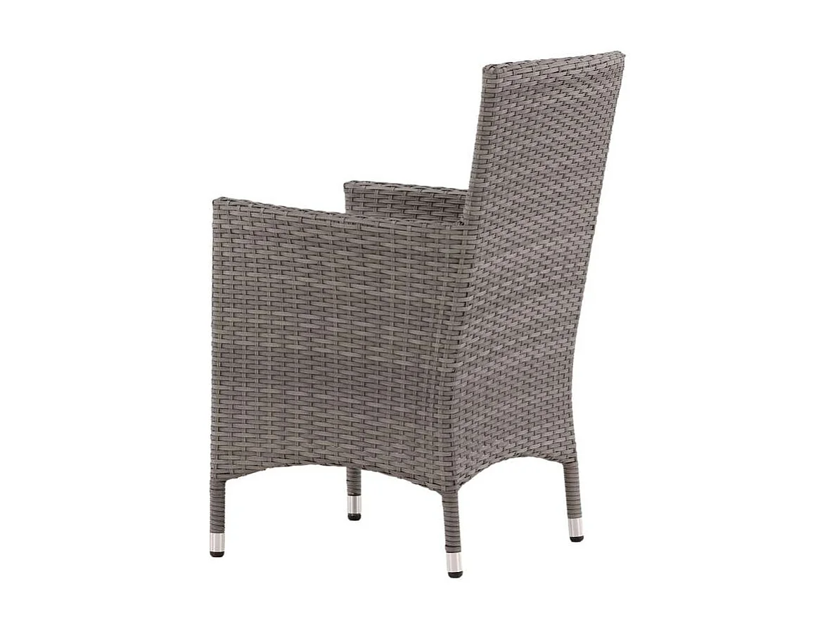 Malin tuinstoel met armleuningen incl. kussen, stapelbaar grijs.