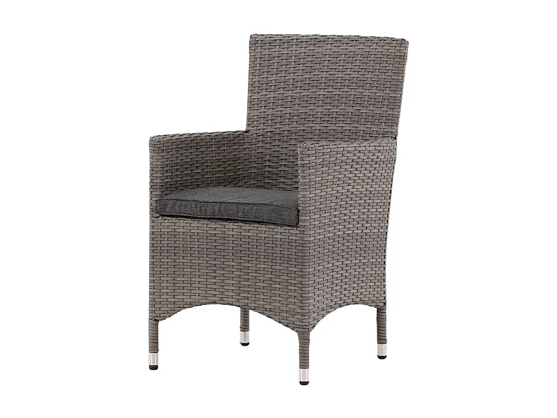 Malin Chaise de jardin avec accoudoirs, support d'assise inclus, empilable, gris.