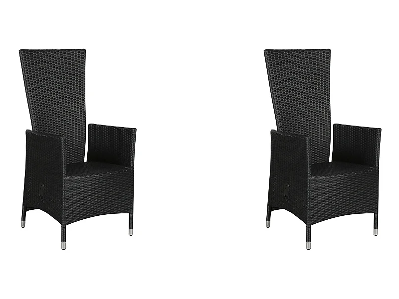 Joops 2 x Gartenstuhl, mit Pumpe und stufenloser Einstellung im Rücken, schwarz.