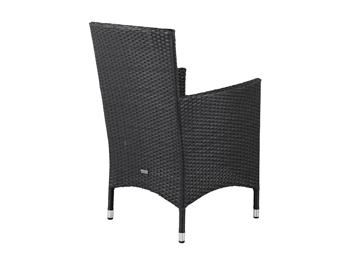 Malin Chaise de jardin avec accoudoirs, support d'assise inclus, empilable, noir.
