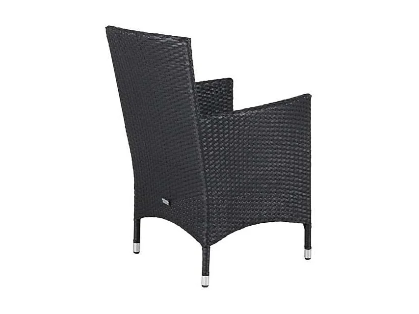 Malin Chaise de jardin avec accoudoirs, support d'assise inclus, empilable, noir.
