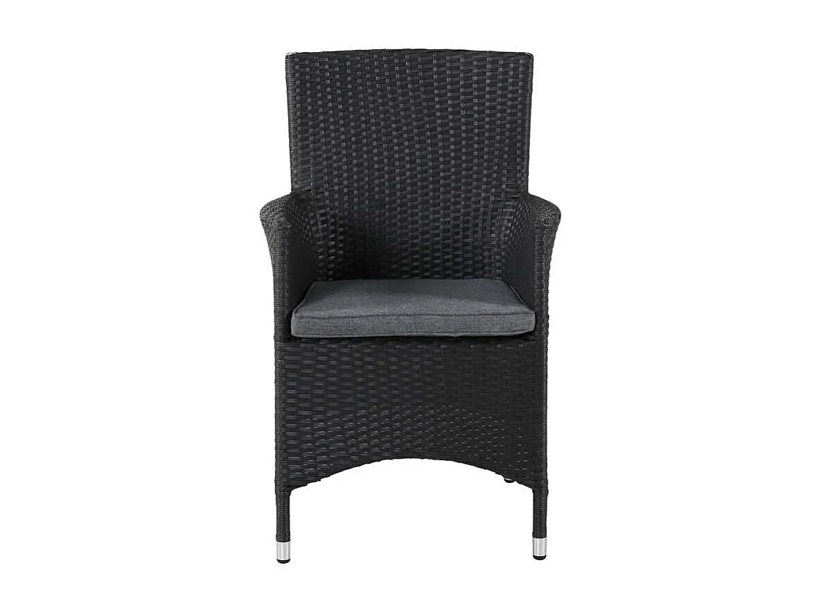 Malin Chaise de jardin avec accoudoirs, support d'assise inclus, empilable, noir.