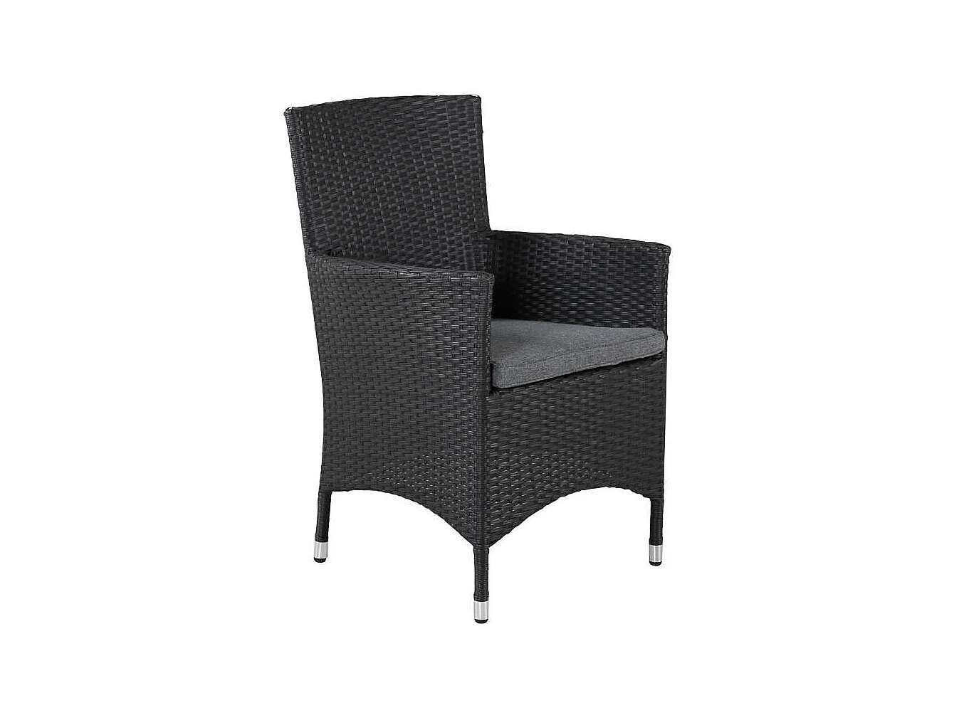 Malin tuinstoel met armleuningen incl. kussen, stapelbaar zwart.