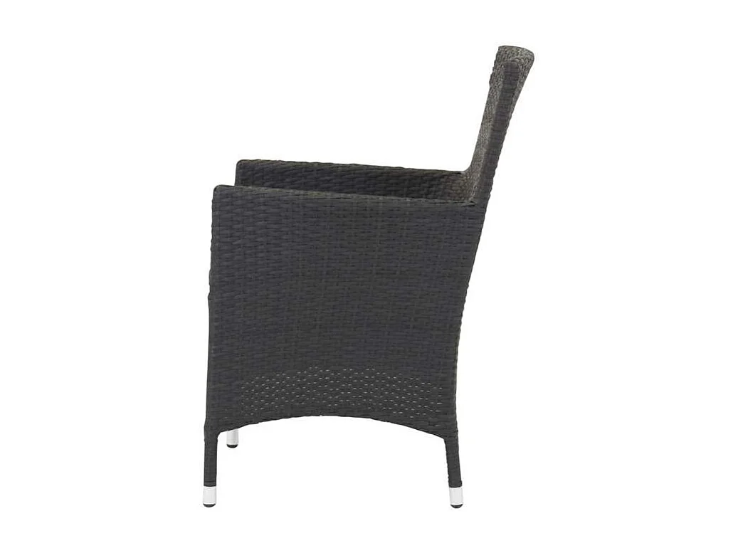 Malin Chaise de jardin avec accoudoirs, support d'assise inclus, empilable, noir.